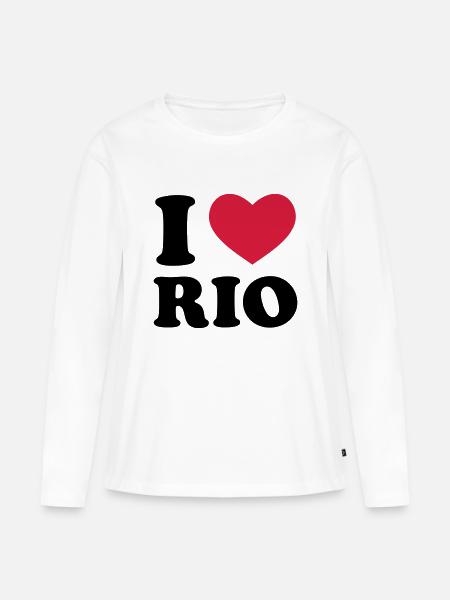 I Love Rio - Frauen Premium Bio Langarmshirt - Weiß