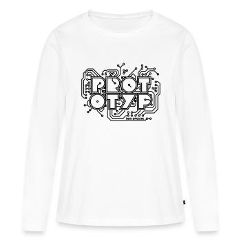 Prototyp - iAM Special 1c - Frauen Premium Bio Langarmshirt - Weiß - Vorne - Julia (174cm)