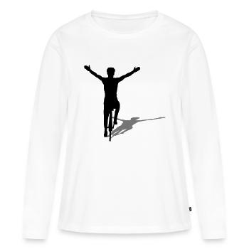 Rennradfahrer - Gewinner - Frauen Premium Bio Langarmshirt - Weiß - Vorne - Julia (174cm)