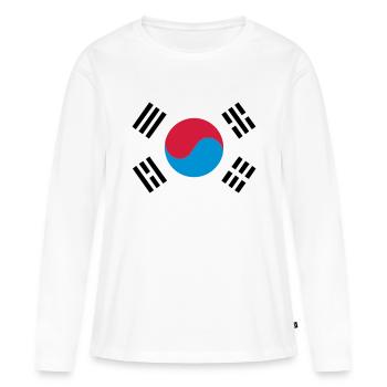 South Korea - Frauen Premium Bio Langarmshirt - Weiß - Vorne - Julia (174cm)