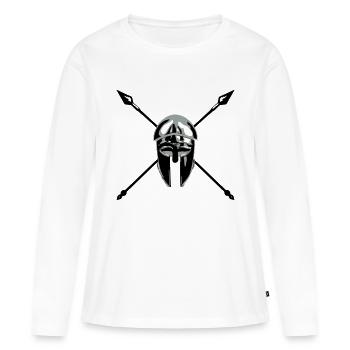spartan-helmet-spears - Women's Premium Organic Long Sleeve Shirt - white - Front - Julia (174cm)