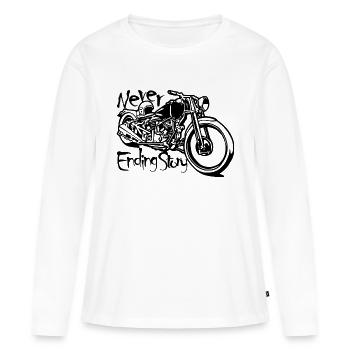 Never ending story - T-shirt manches longues Premium bio Femme - blanc - Devant - Julia (174cm)