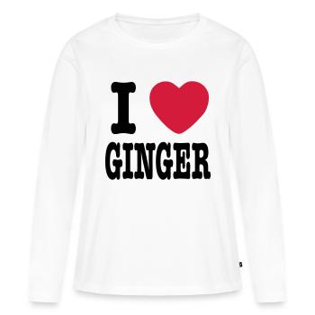 Ich liebe Ingwer - Frauen Premium Bio Langarmshirt - Weiß - Vorne - Julia (174cm)