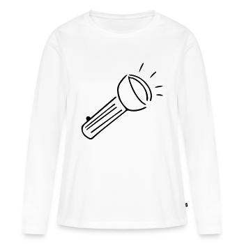 Taschenlampe,hell,Ausrüstung,geführt,Beleuchtung - Frauen Premium Bio Langarmshirt - Weiß - Vorne - Julia (174cm)