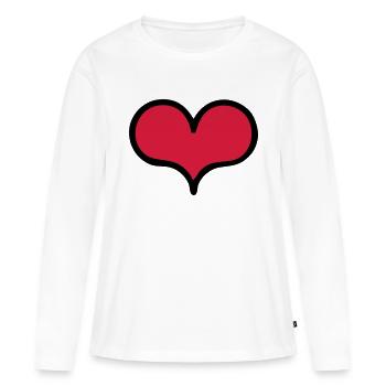heart - T-shirt manches longues Premium bio Femme - blanc - Devant - Julia (174cm)