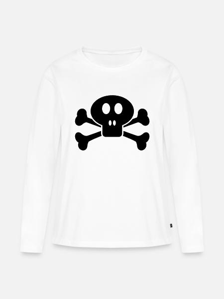 SKULL & BONES 2 - Frauen Premium Bio Langarmshirt - Weiß