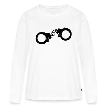 Menottes - T-shirt manches longues Premium bio Femme - blanc - Devant - Julia (174cm)