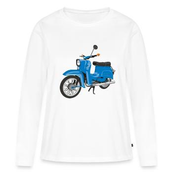Avaler en bleu ciel - T-shirt manches longues Premium bio Femme - blanc - Devant - Julia (174cm)