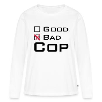 Bad Cop - T-shirt manches longues Premium bio Femme - blanc - Devant - Julia (174cm)