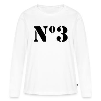 Point 3 // no3 - T-shirt manches longues Premium bio Femme - blanc - Devant - Julia (174cm)