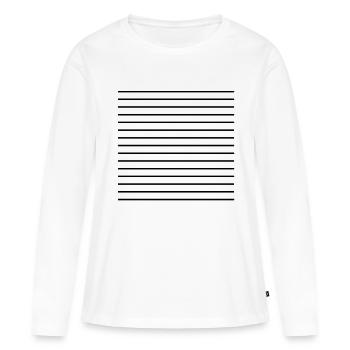lines - T-shirt manches longues Premium bio Femme - blanc - Devant - Julia (174cm)