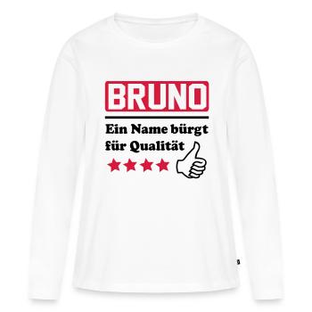 Bruno - T-shirt manches longues Premium bio Femme - blanc - Devant - Julia (174cm)