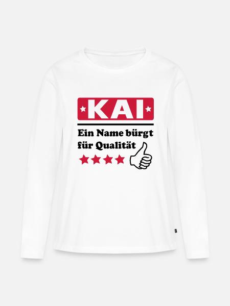 kai - Frauen Premium Bio Langarmshirt - Weiß