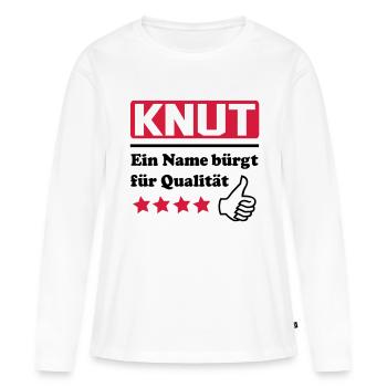 knut - Frauen Premium Bio Langarmshirt - Weiß - Vorne - Julia (174cm)