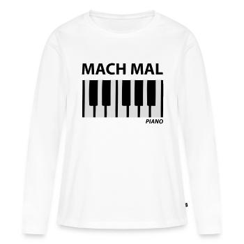 mach mal piano - T-shirt manches longues Premium bio Femme - blanc - Devant - Julia (174cm)