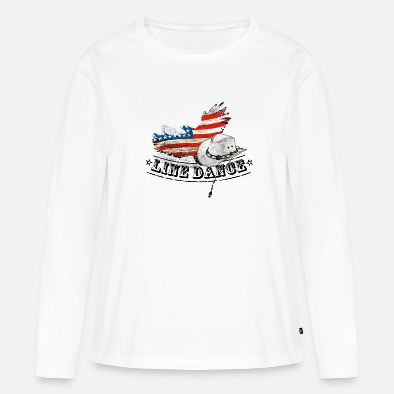 linedance - Frauen Premium Bio Langarmshirt - Weiß