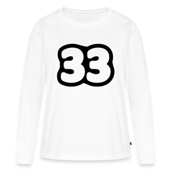 33 / / Birthday / / Anniversary / / Anniversary - Women's Premium Organic Long Sleeve Shirt - white - Front - Julia (174cm)