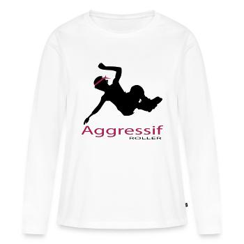 Roller Agressif - T-shirt manches longues Premium bio Femme - blanc - Devant - Julia (174cm)
