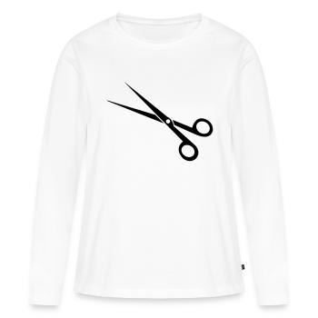 schere - Frauen Premium Bio Langarmshirt - Weiß - Vorne - Julia (174cm)