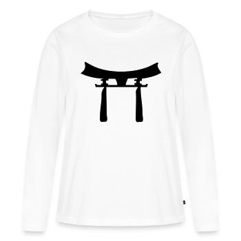 japan_sign - Frauen Premium Bio Langarmshirt - Weiß - Vorne - Julia (174cm)