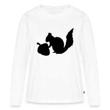 Eichhörnchen Nuss - Frauen Premium Bio Langarmshirt - Weiß - Vorne - Julia (174cm)