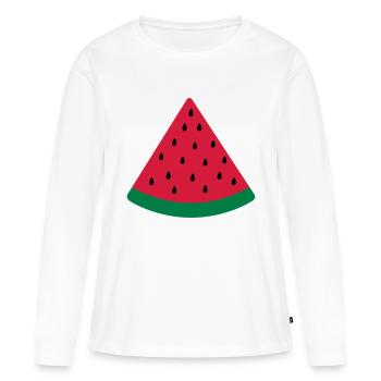 water melon melon d'eau - T-shirt manches longues Premium bio Femme - blanc - Devant - Julia (174cm)