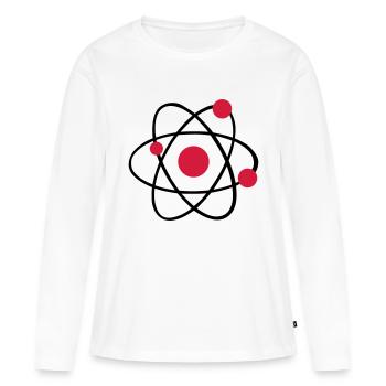 Atome - T-shirt manches longues Premium bio Femme - blanc - Devant - Julia (174cm)