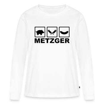 Metzger - Frauen Premium Bio Langarmshirt - Weiß - Vorne - Julia (174cm)
