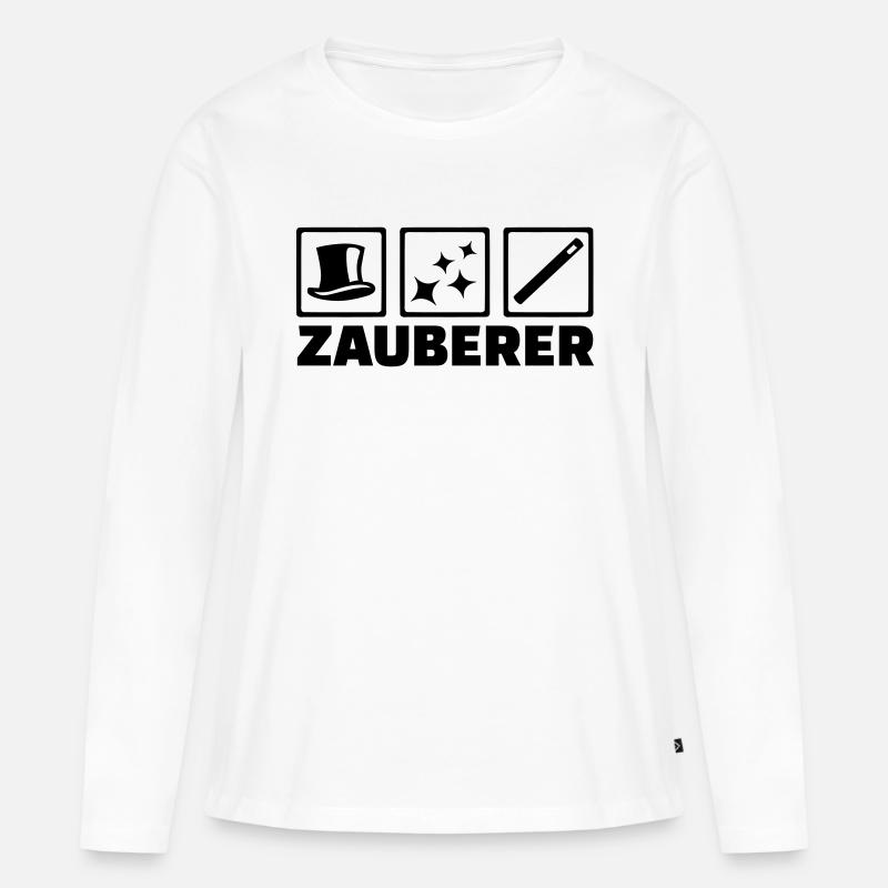 Zauberer - Frauen Premium Bio Langarmshirt - Weiß