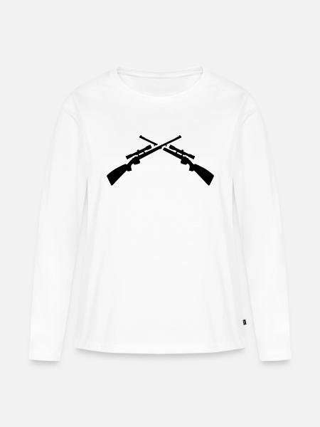 Gewehr - Frauen Premium Bio Langarmshirt - Weiß