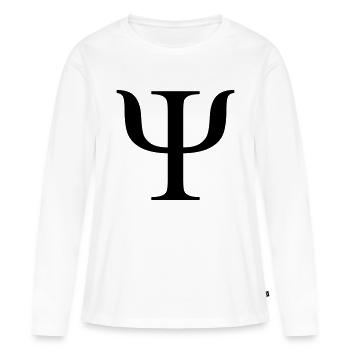 Psi - T-shirt manches longues Premium bio Femme - blanc - Devant - Julia (174cm)