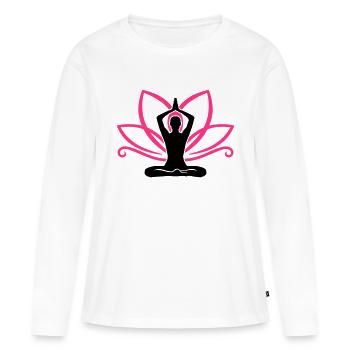 Meditation - T-shirt manches longues Premium bio Femme - blanc - Devant - Julia (174cm)