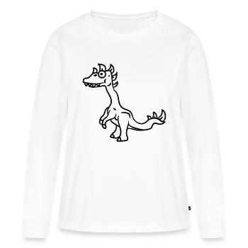 Dangereuses Raptor carnivore Dino - T-shirt manches longues Premium bio Femme - blanc - Devant - Julia (174cm)