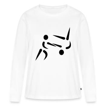 Aikido - T-shirt manches longues Premium bio Femme - blanc - Devant - Julia (174cm)
