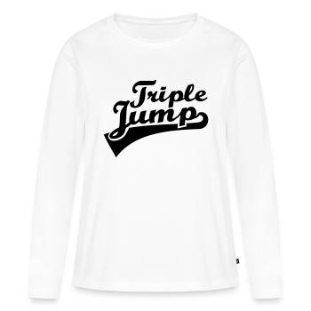 Triple Jump - T-shirt manches longues Premium bio Femme - blanc - Devant - Julia (174cm)