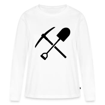 mining - Women's Premium Organic Long Sleeve Shirt - white - Front - Julia (174cm)