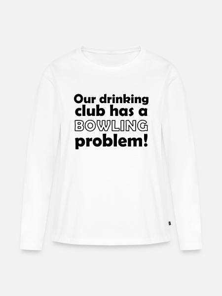 bowling problem - Frauen Premium Bio Langarmshirt - Weiß