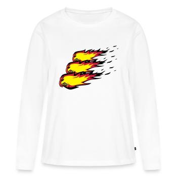 Fire flame formation de boule de feu agro - T-shirt manches longues Premium bio Femme - blanc - Devant - Julia (174cm)