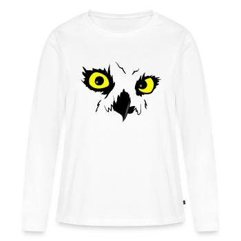 chouette - T-shirt manches longues Premium bio Femme - blanc - Devant - Julia (174cm)