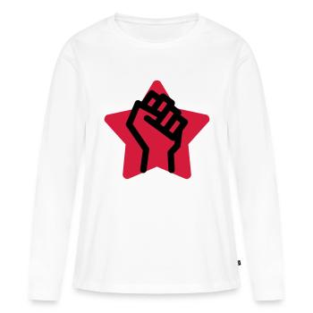 Arbeiter / Fabrik / Arbeit / Job - Frauen Premium Bio Langarmshirt - Weiß - Vorne - Julia (174cm)