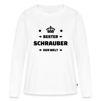 mécanique / mécanicien / mécano / garage - T-shirt manches longues Premium bio Femme - blanc - Devant - Julia (174cm)