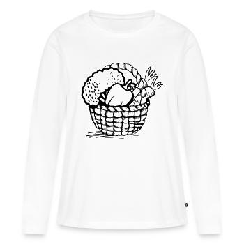 panier de légumes - T-shirt manches longues Premium bio Femme - blanc - Devant - Julia (174cm)