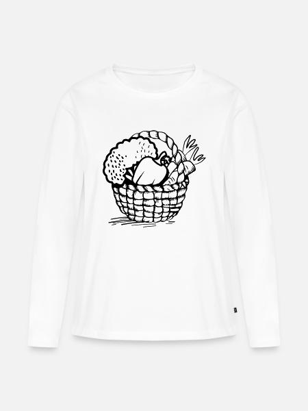 gemüse korb - Frauen Premium Bio Langarmshirt - Weiß