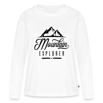 mountain explorer - Frauen Premium Bio Langarmshirt - Weiß - Vorne - Julia (174cm)