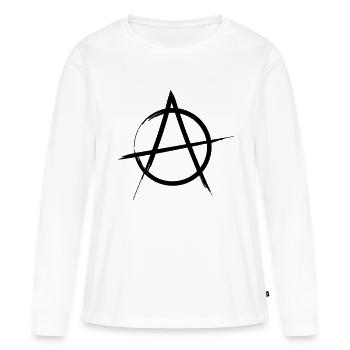 Anarchie Logo Design - Frauen Premium Bio Langarmshirt - Weiß - Vorne - Julia (174cm)