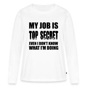 Des phrases drôles - T-shirt manches longues Premium bio Femme - blanc - Devant - Julia (174cm)
