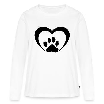 Chien chien - T-shirt manches longues Premium bio Femme - blanc - Devant - Julia (174cm)
