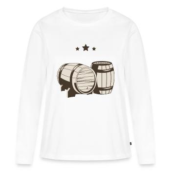Fûts de bière stars de la bière - T-shirt manches longues Premium bio Femme - blanc - Devant - Julia (174cm)