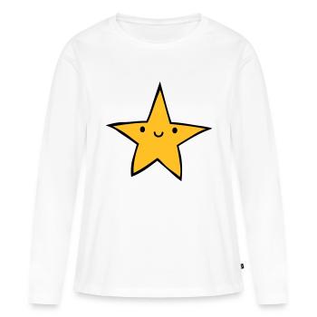 Liebes freundliches Sternchen - Frauen Premium Bio Langarmshirt - Weiß - Vorne - Julia (174cm)