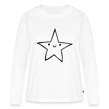 Freundliches liebes Sternchen - Frauen Premium Bio Langarmshirt - Weiß - Vorne - Julia (174cm)